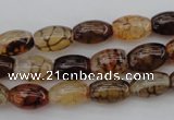 CAG1451 15.5 inches 8*12mm rice dragon veins agate beads