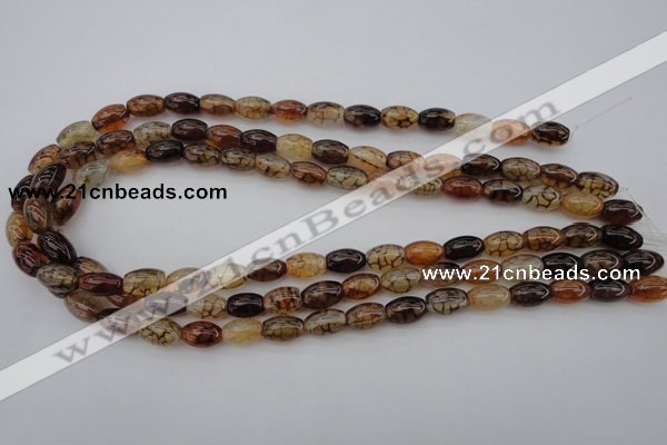 CAG1451 15.5 inches 8*12mm rice dragon veins agate beads