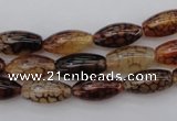 CAG1452 15.5 inches 6*16mm rice dragon veins agate beads