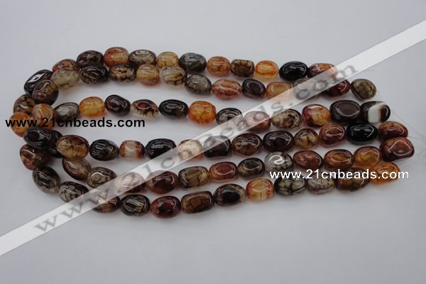 CAG1456 15.5 inches 10*15mm nuggets dragon veins agate beads