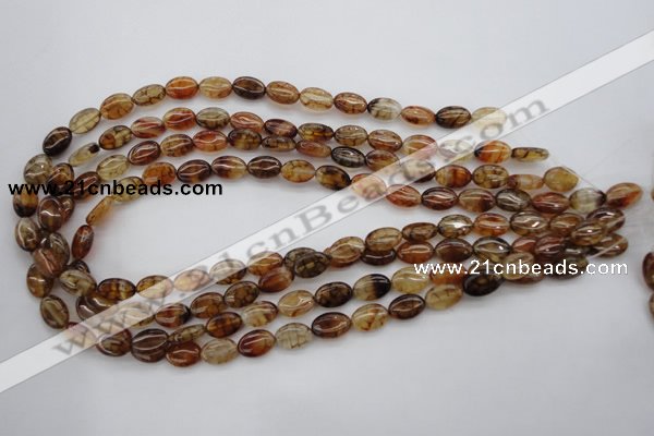 CAG1462 15.5 inches 8*12mm oval dragon veins agate beads