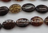 CAG1463 15.5 inches 10*14mm oval dragon veins agate beads