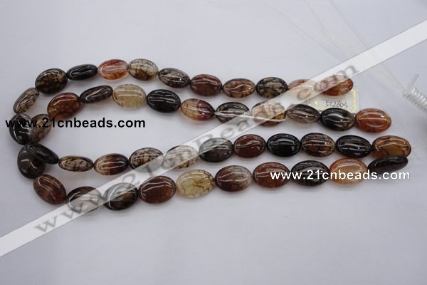 CAG1465 15.5 inches 13*18mm oval dragon veins agate beads