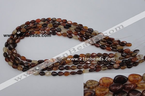 CAG1469 15.5 inches 6*8mm flat teardrop dragon veins agate beads