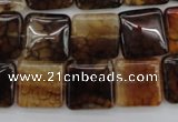 CAG1472 15.5 inches 15*15mm square dragon veins agate beads