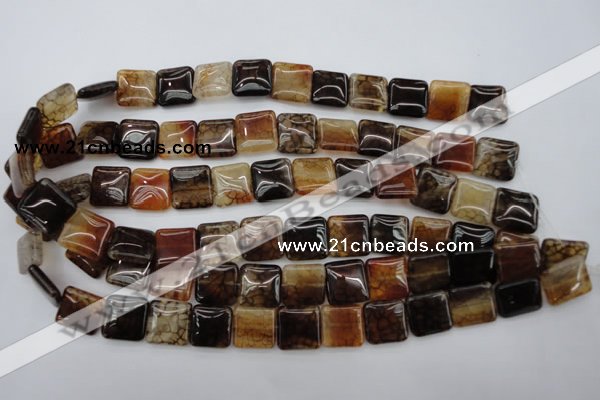 CAG1472 15.5 inches 15*15mm square dragon veins agate beads