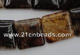 CAG1474 15.5 inches 20*20mm square dragon veins agate beads