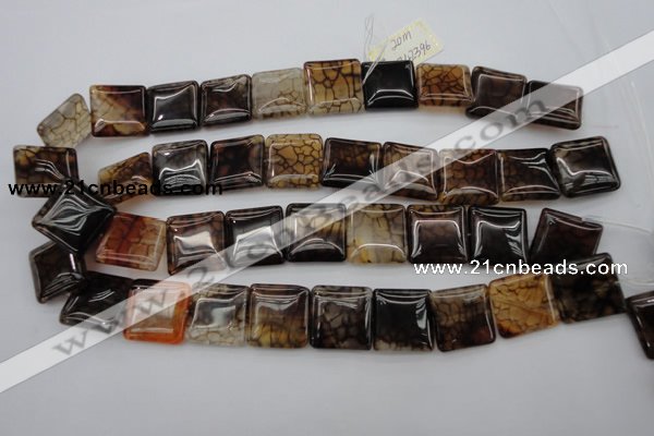 CAG1474 15.5 inches 20*20mm square dragon veins agate beads