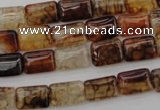 CAG1478 15.5 inches 8*12mm rectangle dragon veins agate beads