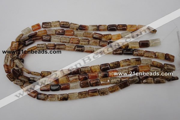 CAG1478 15.5 inches 8*12mm rectangle dragon veins agate beads