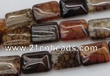 CAG1479 15.5 inches 10*14mm rectangle dragon veins agate beads