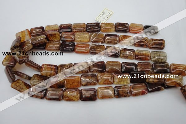 CAG1481 15.5 inches 13*18mm rectangle dragon veins agate beads