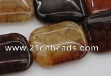 CAG1483 15.5 inches 18*25mm rectangle dragon veins agate beads