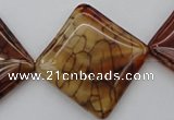 CAG1488 15.5 inches 30*30mm diamond dragon veins agate beads