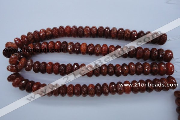 CAG1493 15.5 inches 8*16mm faceted rondelle natural fire agate beads