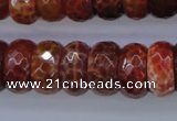 CAG1494 15.5 inches 9*18mm faceted rondelle natural fire agate beads