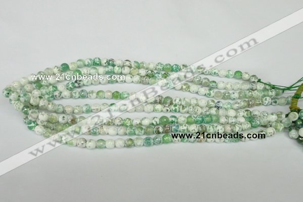 CAG1501 15.5 inches 6mm faceted round fire crackle agate beads