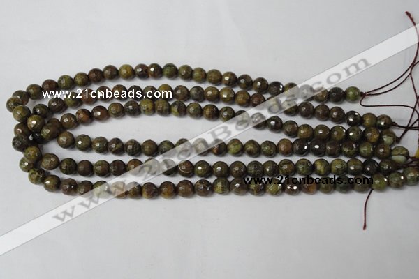 CAG1506 15.5 inches 8mm faceted round fire crackle agate beads