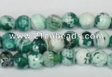 CAG1510 15.5 inches 8mm faceted round fire crackle agate beads