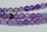 CAG1514 15.5 inches 8mm faceted round fire crackle agate beads