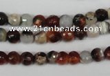 CAG1515 15.5 inches 8mm faceted round fire crackle agate beads