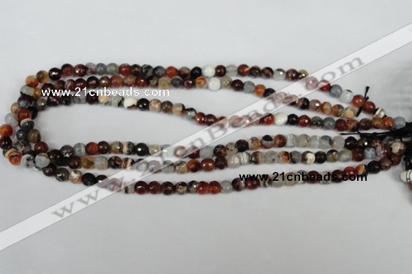 CAG1515 15.5 inches 8mm faceted round fire crackle agate beads