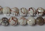 CAG1520 15.5 inches 10mm faceted round fire crackle agate beads