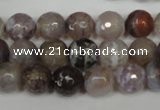 CAG1526 15.5 inches 10mm faceted round fire crackle agate beads