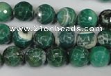 CAG1527 15.5 inches 10mm faceted round fire crackle agate beads