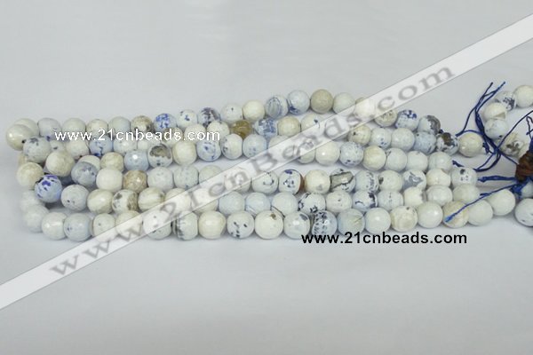 CAG1530 15.5 inches 10mm faceted round fire crackle agate beads