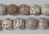 CAG1535 15.5 inches 12mm faceted round fire crackle agate beads