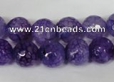 CAG1537 15.5 inches 12mm faceted round fire crackle agate beads