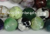 CAG1550 15.5 inches 14mm faceted round fire crackle agate beads