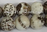 CAG1558 15.5 inches 16mm faceted round fire crackle agate beads