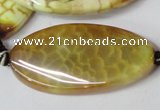 CAG1579 15.5 inches 20*40mm twisted oval fire crackle agate beads