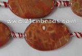 CAG1590 15.5 inches 20*30mm twisted oval fire crackle agate beads