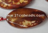 CAG1591 15.5 inches 22*38mm twisted oval fire crackle agate beads