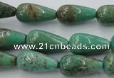 CAG1601 15.5 inches 10*20mm teardrop green grass agate gemstone beads