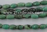 CAG1605 15.5 inches 6*9mm faceted rice green grass agate beads