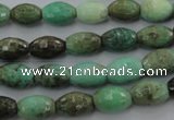 CAG1606 15.5 inches 8*10mm faceted rice green grass agate beads