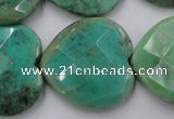 CAG1614 15.5 inches 30*30mm faceted heart green grass agate beads