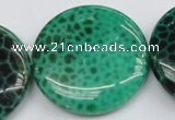 CAG1626 15.5 inches 40mm flat round peafowl agate gemstone beads