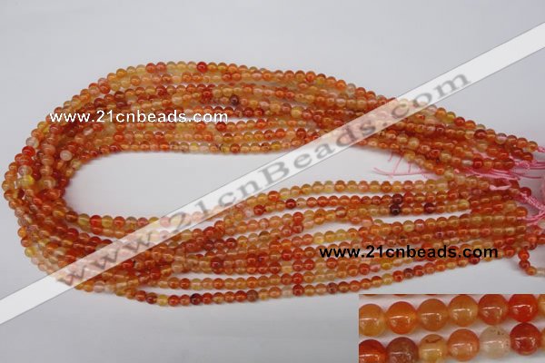 CAG1644 15.5 inches 4mm round red agate gemstone beads