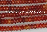 CAG1645 15.5 inches 3*6mm rondelle red agate gemstone beads