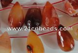 CAG1669 Top-drilled 13*18mm faceted teardrop red agate gemstone beads