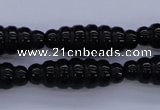 CAG1695 15.5 inches 10*30mm carved rice black agate beads