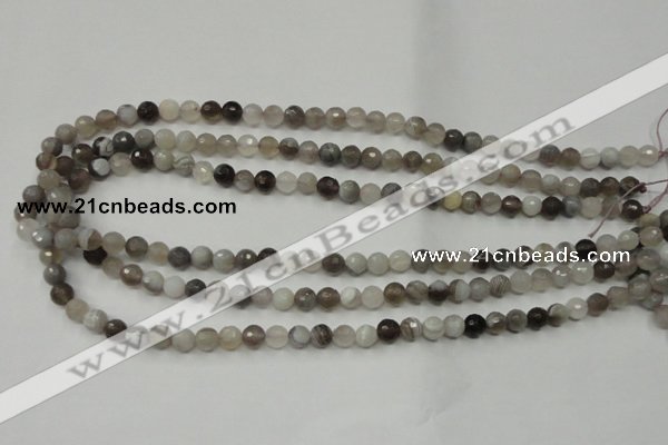 CAG1801 15.5 inches 6mm faceted round grey botswana agate beads