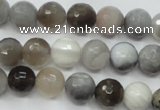 CAG1802 15.5 inches 8mm faceted round grey botswana agate beads