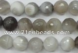 CAG1803 15.5 inches 10mm faceted round grey botswana agate beads