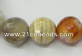 CAG1815 15.5 inches 14mm faceted round Chinese botswana agate beads